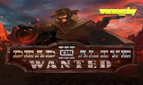 Tampilan visual slot Dead or Alive 3 Wanted dengan latar belakang gurun Wild West yang dramatis.